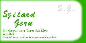 szilard gern business card