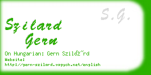 szilard gern business card